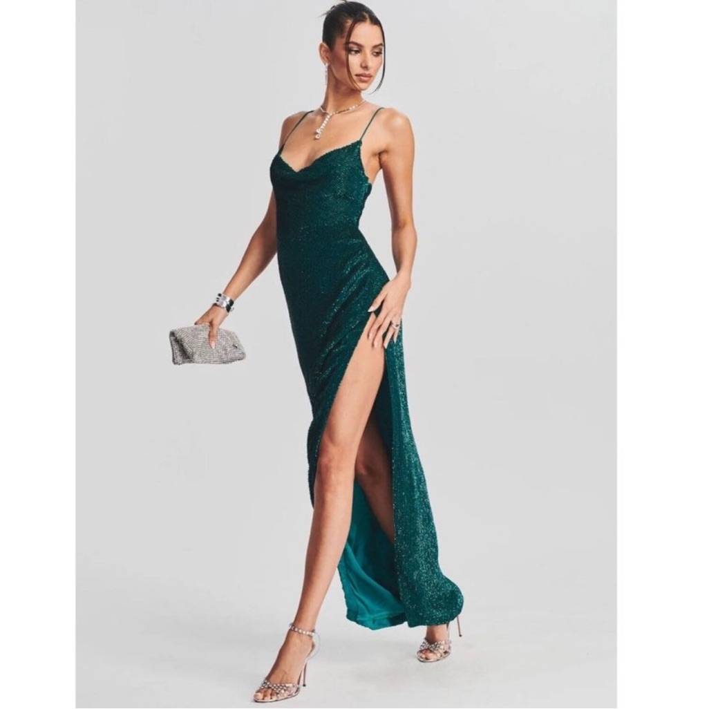New Retrofete Katya Dress In Emerald Green Size S $795 Nwt